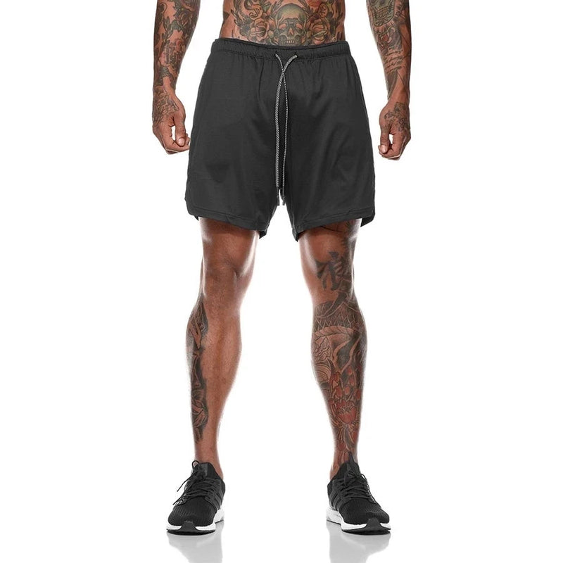 2022 Sport Shorts Men Sportswear Double-deck Running Shorts 2 In 1 Beach Bottoms Summer Gym Fitness Training Jogging Short Pants